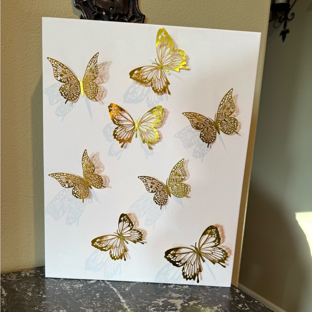 Custom art Gold Butterfly Wall Art Decor 11x14